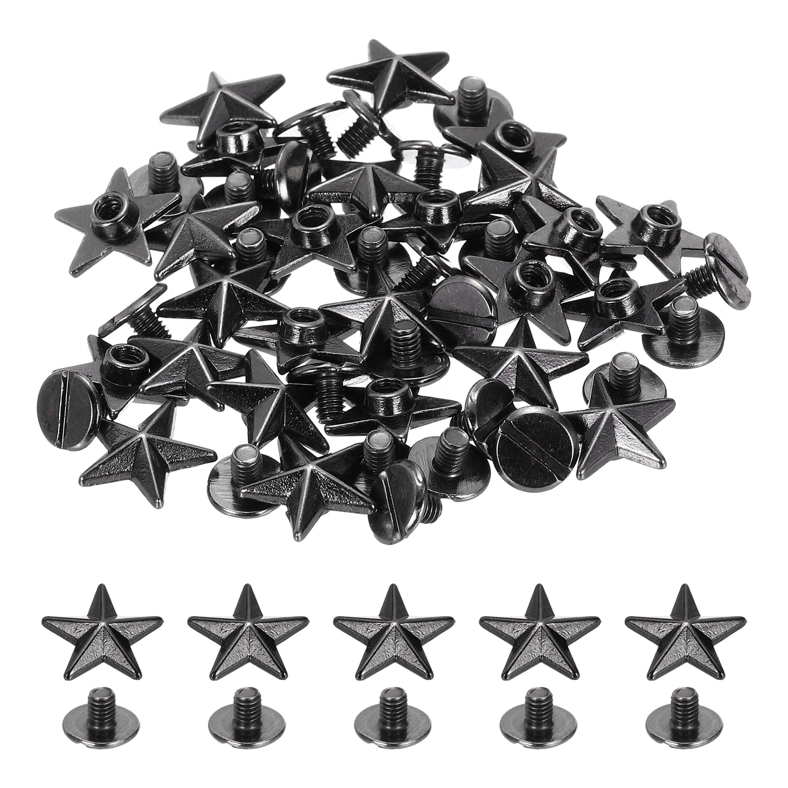 Uxcell 12.5mm Star Rivets, 25 Sets Leather Rivets Studs Rivets Double ...