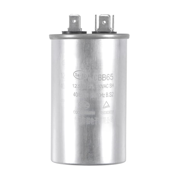 Uxcell 12.5uF 450V AC Aluminum Case with Terminal Round CBB65 Run Capacitor