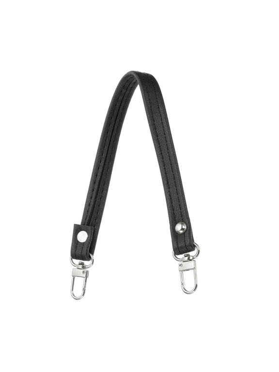 12.6" Leather Purse Handle Strap Leather Purse Strap Black