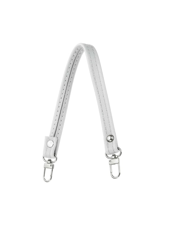 12.6" Leather Purse Handle Strap Leather Purse Strap Silver