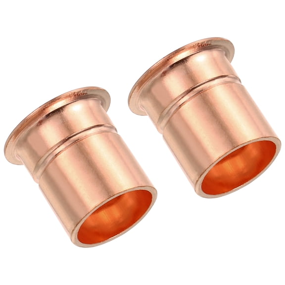 Uxcell 12.9mm ID Copper Fitting, 2 Pcs Copper Coupling with Sweat Ends for Water Pipe Plumbing, HVAC