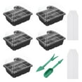 thumbnail image 1 of Uxcell 12 Cell Seeding Growing Tray Kit, with Adjustable Humidity Domes and Base for Greenhouse Planting, Black 5 Pack, 1 of 6