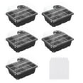 thumbnail image 1 of Uxcell 12 Cell Seeding Tray Kit, with Adjustable Humidity Domes and Base for Greenhouse Planting, Black 5 Pack, 1 of 6
