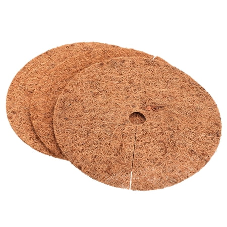 Uxcell 12" Coconut Fiber Mulch Ring Thick Mat Tree Protector Root Soil Cover, 3 Pack