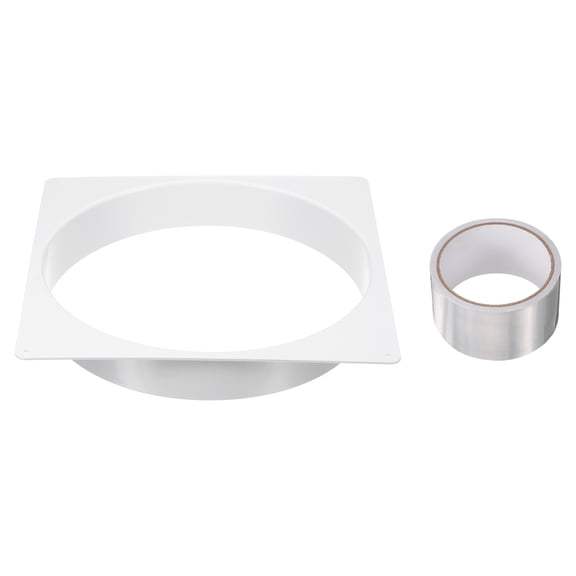 Uxcell 12" Duct Connector Flange, Plastic Straight Pipe Flange with Tape for HVAC, White