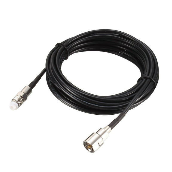 Uxcell 12 Feet FME Male to FME Female Antenna Extension Cable RG174 RF Coaxial Cable Plastic Black 1 Pcs