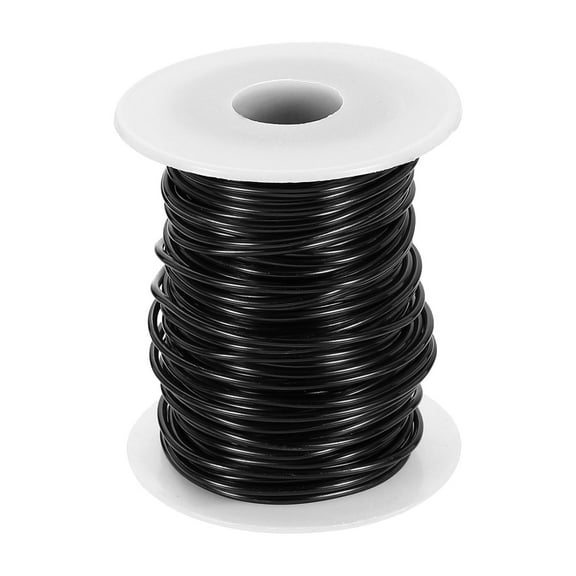 Uxcell 12 Gauge Aluminum Craft Wire 2.0mm 98.5ft Flexible Bendable Anodized Metal Jewelry Sculpting Wire for Jewelry Making Modelling Craft DIY, Black