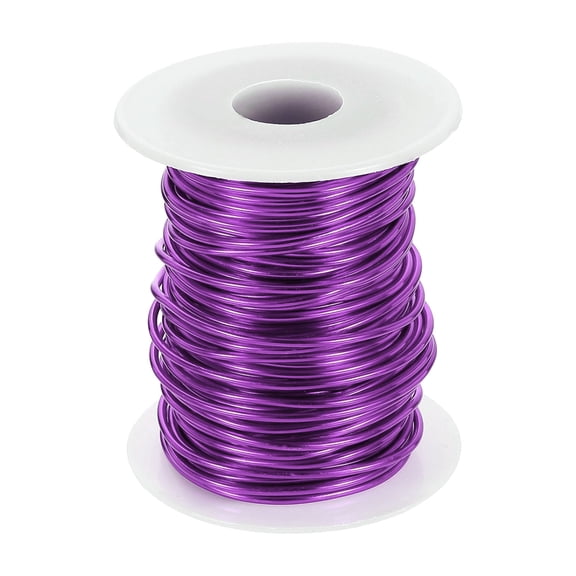 Uxcell 12 Gauge Aluminum Craft Wire 2.0mm 98.5ft Flexible Bendable Anodized Metal Jewelry Sculpting Wire for Jewelry Making Modelling Craft DIY, Purple