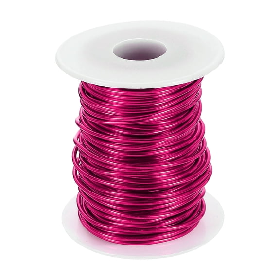 Uxcell 12 Gauge Aluminum Craft Wire 2.0mm 98.5ft Flexible Bendable Anodized Metal Jewelry Sculpting Wire for Jewelry Making Modelling Craft DIY, Rose Red