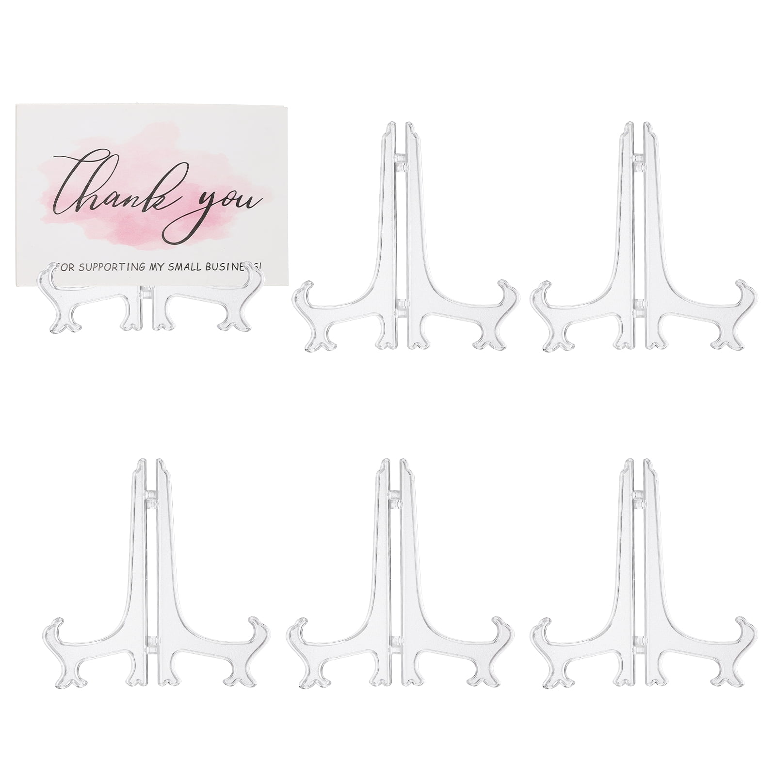 Uxcell 12 Inch Acrylic Plate Stand for Display, 6 Pack Acrylic Easel Display Stand Foldable Clear Easel Plate Holder for Picture Frames Photo Card CD Book Home Decoration, Clear
