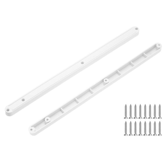 Uxcell 12 Inch Drawer Slides Plastic Guide Rails Side Mounted Rails with Mounting Screws, White 4 Pcs