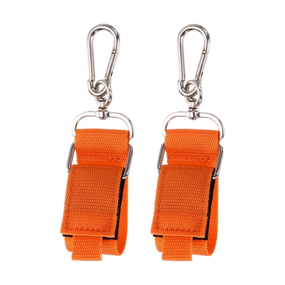 Uxcell 12 Inch Hook Hang Storage Straps, 2 Pcs Hook and Loop Extension Cord Hanger Holder Organizer with Snap Hooks for Power Cables Rope Hoses Hanging Garage Wall, Orange