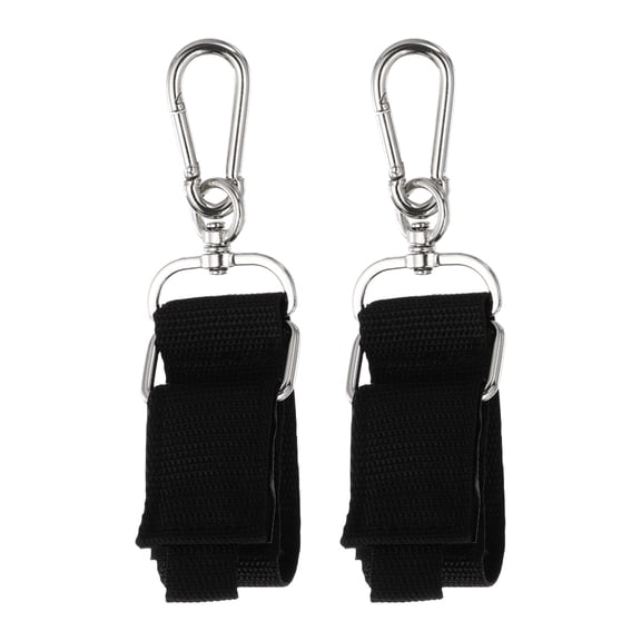 Uxcell 12 Inch Hook Hang Storage Straps, 2 Pcs Hook and Loop Extension Cord Hanger Holder Organizer with Snap Hooks for Power Cables Rope Hoses Hanging Garage Wall, Black