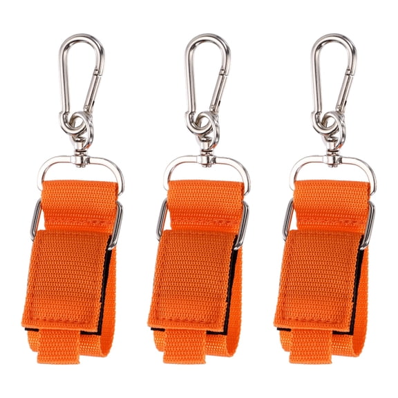 Uxcell 12 Inch Hook Hang Storage Straps, 3 Pcs Hook and Loop Extension Cord Hanger Holder Organizer with Snap Hooks for Power Cables Rope Hoses Hanging Garage Wall, Orange