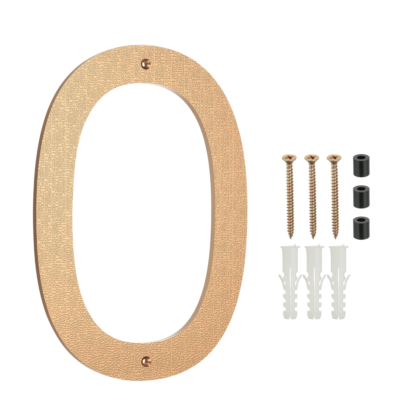 Uxcell 12 Inch House Numbers for Outside, Number 0 ABS Plastic Texture Floating House Number Modern Mailbox Address Door Numbers with Nail Kit for Outdoor Residential Street, Gold Tone
