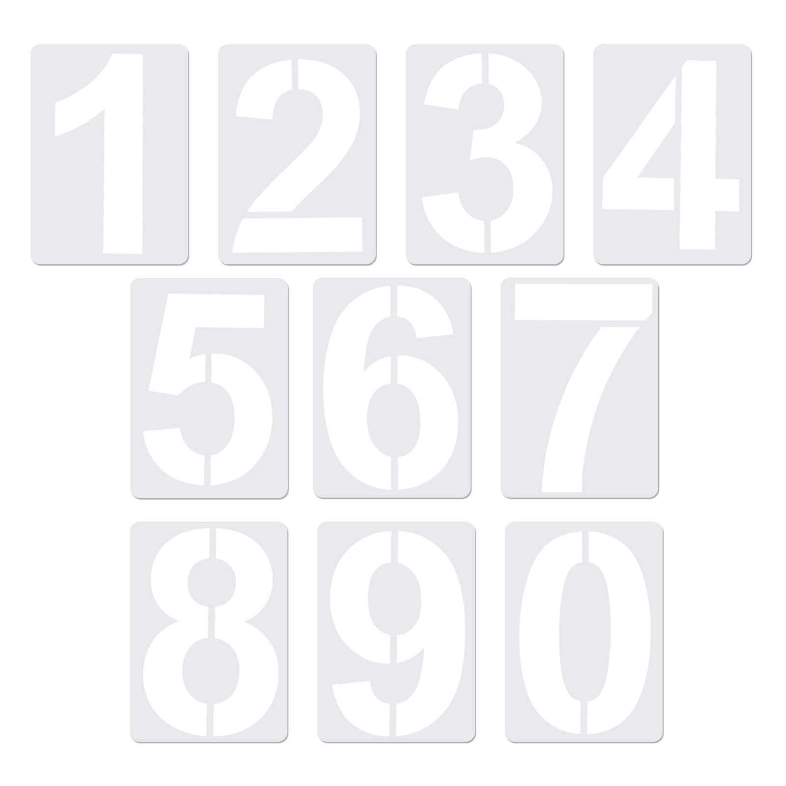 Uxcell 12 Inch Number Stencils, 10 Pack Reusable Plastic Numbers ...