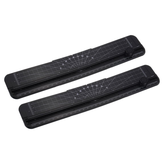 Uxcell 12 Inch Paper Cutter, 2 Pcs Portable Paper Trimmer Slicers Scrapbooking Tool for A4 Size Paper, Black