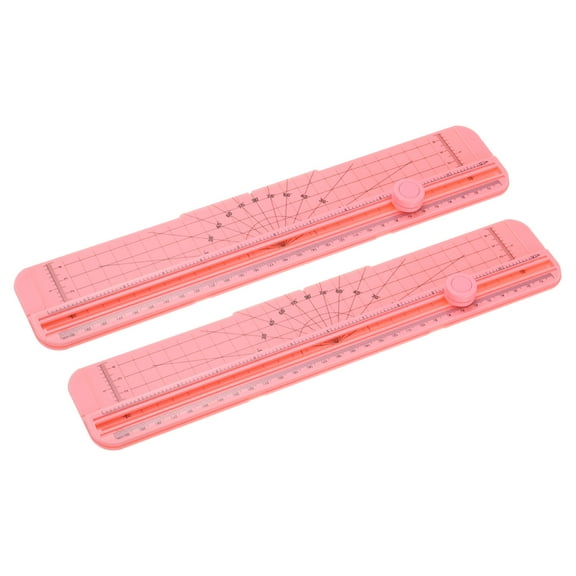 Uxcell 12 Inch Paper Cutter, 2 Pcs Portable Paper Trimmer Slicers Scrapbooking Tool for A4 Size Paper, Pink