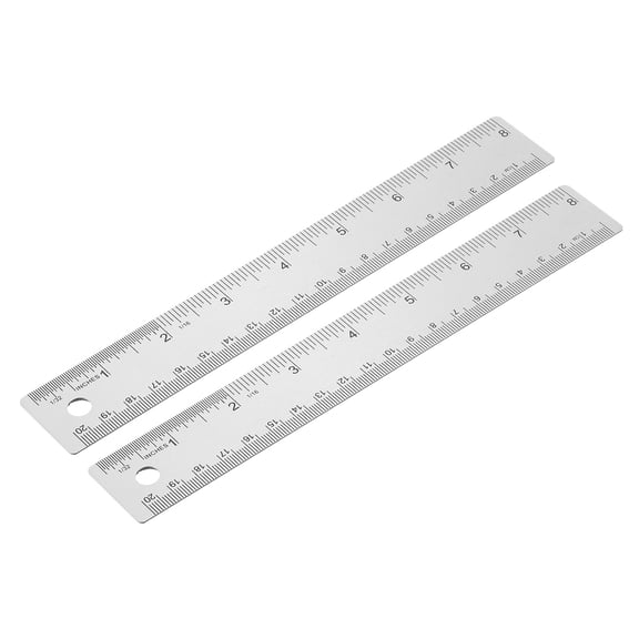 Uxcell 12 Inch Stainless Steel Straight Ruler, 2 Pcs Cork Backing Non Skid Metal Ruler Metric Measuring Tools for Office