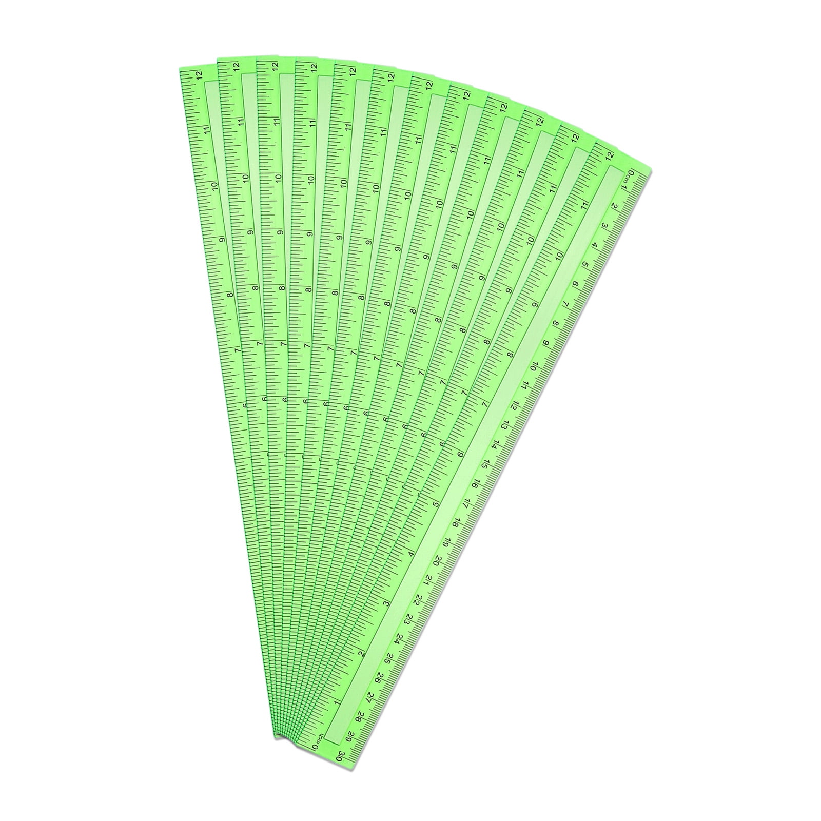 Greeen Ruler Uxcell 12 Inch Transparent Ruler Plastic Rulers, 12pcs Straight ...