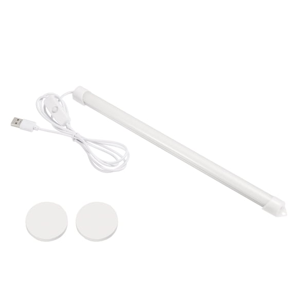 Uxcell 12 Inch Under Cabinet Light USB Desk Reading Strip LED Stick on Lamp Bar, White