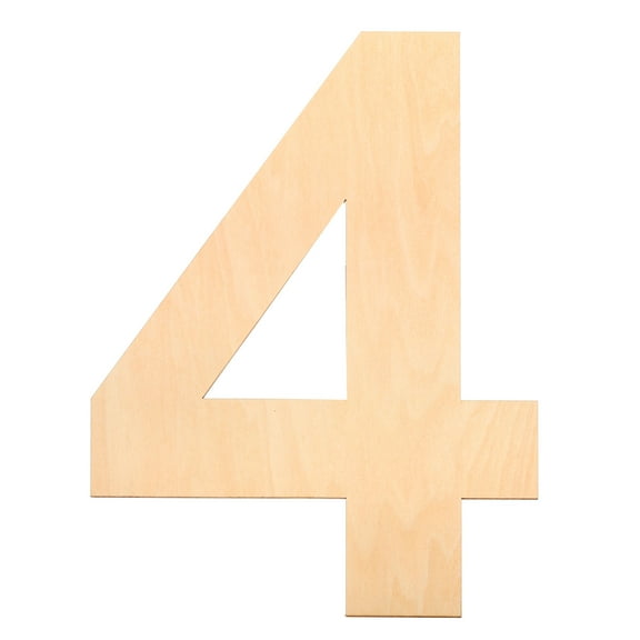 Uxcell 12 Large Blank Wooden Number 4 Shape Cutout Unfinished Wood Number Sign