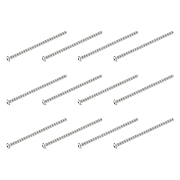 Uxcell 12 PCS #10-24 UNF x 4 Inch Button Head Socket Cap Screw Hex Bolt Silver