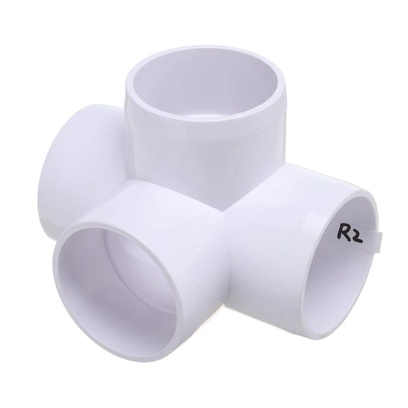 Uxcell 12 Pack 1 1/2" SCH40 Elbow Pipe Fitting, 4-Way Elbow Corner Side Outlet Cross Fitting, Furniture Grade Pipe Connectors for DIY Project, Pond Protection, Socket x Socket