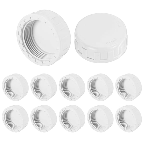 Uxcell 12-Pack 1-1/4 Inch UPVC Sprinkler Cap, Female Thread Sprinkler Head Caps for Yard/Garden/Watering Irrigation Systems, Inner Teeth End Pipe Plugs [White]