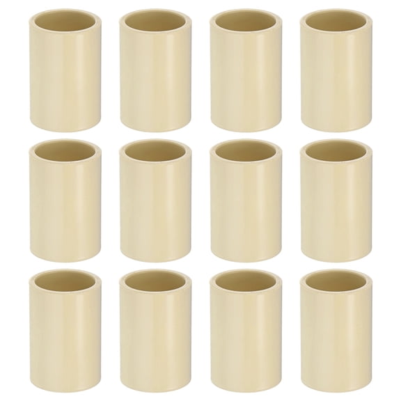 Uxcell 12-Pack 1/2 Inch CPVC Pipe Coupling Adapter Pipe Fitting, CTS Slip Socket Connectors for Sprinkler/Drip Irrigation System/Industrial Use [Beige]