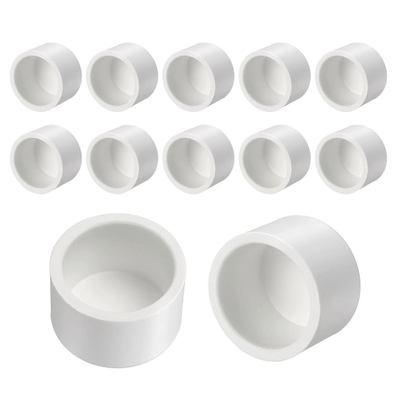 Uxcell 12 Pack 1/2 Inch PVC Pipe End Cap Fitting, Pipe End Cap Plug Adapter - for DIY Furniture/Greenhouse/Irrigation Pipe Fitting Socket Connect, SCH 40-Heavy Duty PVC Coupling Adapter