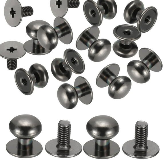 Uxcell 12 Pack 10*11*11mm Rivets for Leather Round Head Rivets Metal Button Spikes Black