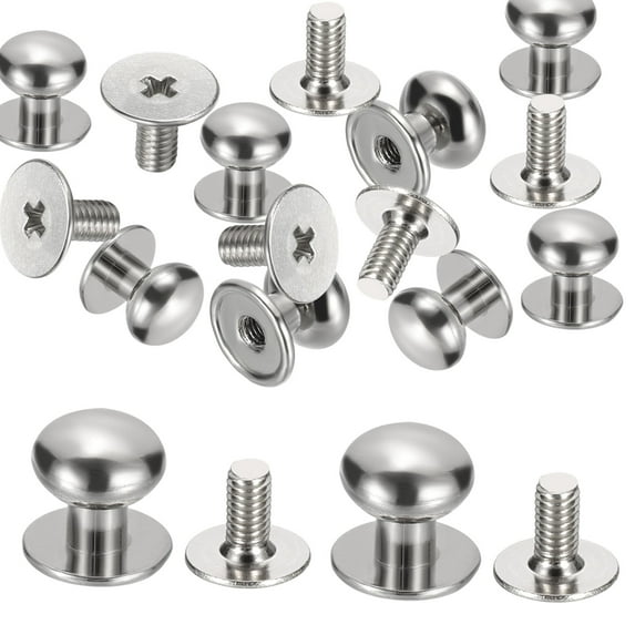 Uxcell 12 Pack 10*11*11mm Rivets for Leather Round Head Rivets Metal Button Spikes Silver