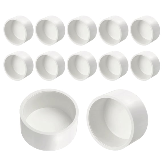 Uxcell 12 Pack 2 Inch PVC Pipe End Cap Fitting, Pipe End Cap Plug Adapter - for DIY Furniture/Greenhouse/Irrigation Pipe Fitting Socket Connect, SCH 40-Heavy Duty PVC Coupling Adapter