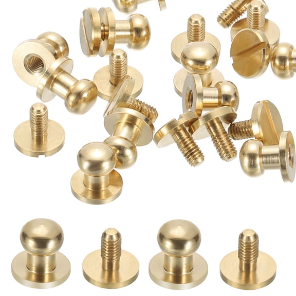 Uxcell 12 Pack 6*10.5*8mm Spikes for Clothes Screw Flat Head Spikes Rivets Metal Brass