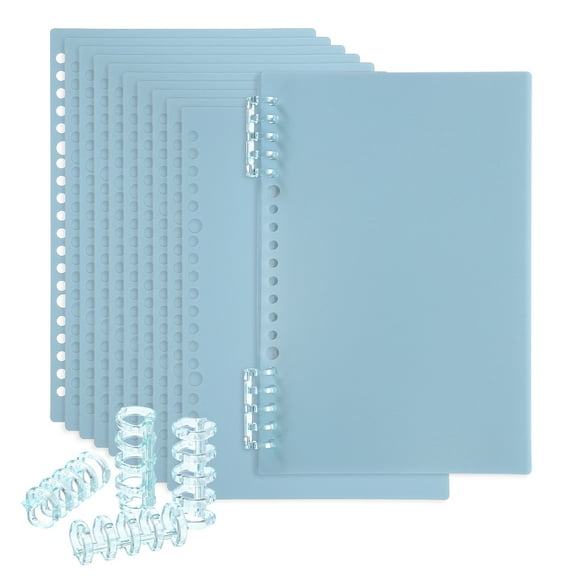 Uxcell 12 Pack Binding Covers, A5(8.4x5.7 Inch) 22 Mil Plastic Notebook Covers Sheets with Binding Comb for Book Report Presentation, Light blue