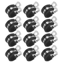 Uxcell 12 Pack Cable Clamps 14 mm 304 Stainless Steel Rubber R Shape for Tube