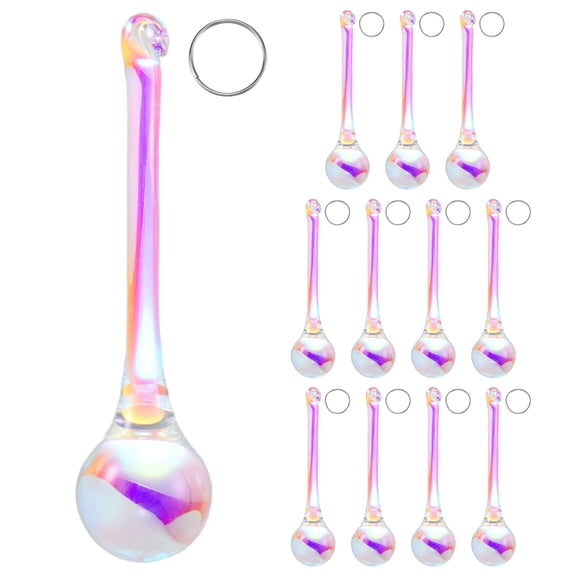 Uxcell 12-Pack Crystal Raindrop Prisms, 78mm Replacement Chandelier Teardrop Icicle Drops Hanging Pendant for Lamp [Ab Color]