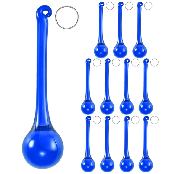 Uxcell 12-Pack Crystal Raindrop Prisms, 78mm Replacement Chandelier Teardrop Icicle Drops Hanging Pendant for Lamp [Blue]