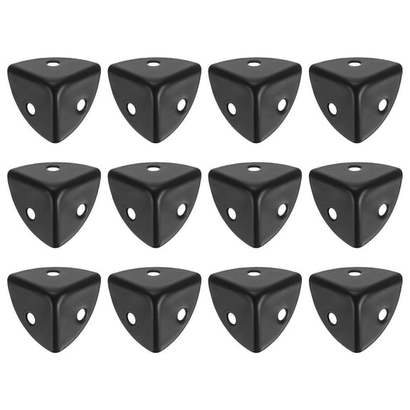 Uxcell 12 Pack Decorative Box Corner Cover, 18mm Metal Edge Guard, Furniture Corner Edges Protector, Black