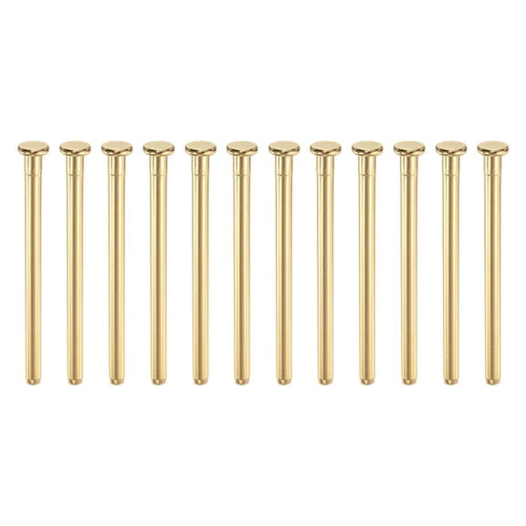 Uxcell 12 Pack Door Hinge Pins, 3.5 Inch Removable Interior Door Security Hinges Pin Screws Replacement Closing Pins Closer for Repair Residential Wood Door Parts, Bright Gold
