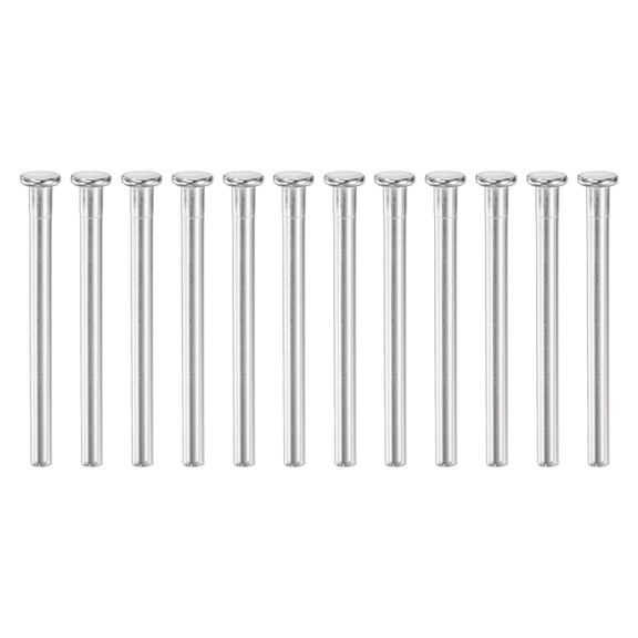 Uxcell 12 Pack Door Hinge Pins, 3 Inch Removable Interior Door Security Hinges Pin Screws Replacement Closing Pins Closer for Repair Residential Wood Door Parts, Nickel Silver