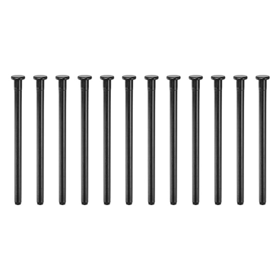 Uxcell 12 Pack Door Hinge Pins, 4 Inch Removable Interior Door Security Hinges Pin Screws Replacement Closing Pins Closer for Repair Residential Wood Door Parts, Matte Black