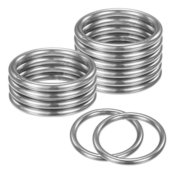 Uxcell 12-Pack Dream Catcher Rings,1.6 Inch Stainless Steel Macrame Wreath Floral Round Rings for DIY Wedding Wreath Silver 0.16 Inch