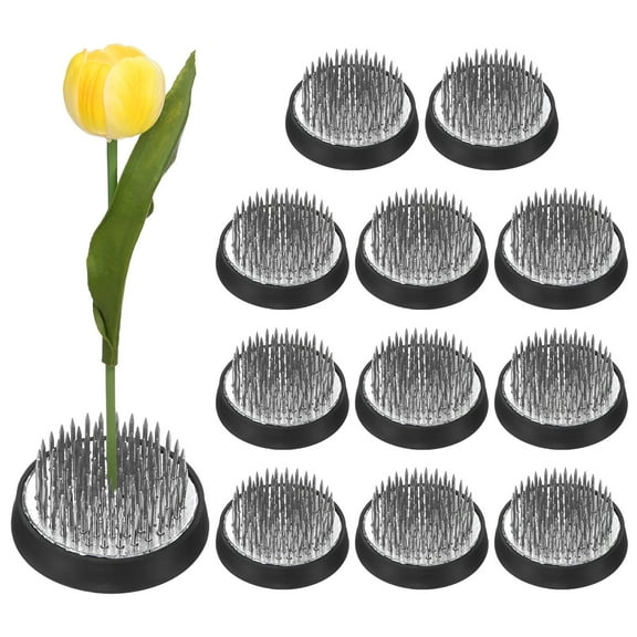 Uxcell 12-Pack Flower Frog 1.57" Round Steel Flower W Rubber Base