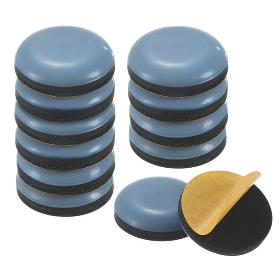 Uxcell 12 Pack Furniture Sliders 3/4" Diameter Polytetrafluoroethylene Pad Self-Adhesive Mover Glides Grey