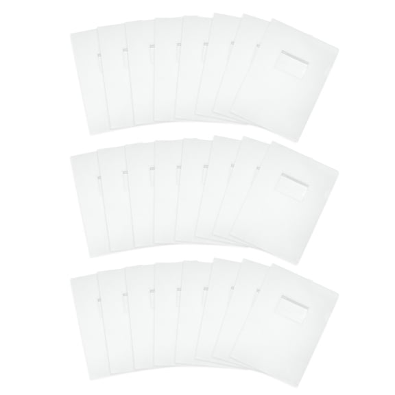 Uxcell 12 Pack L-Type Plastic Folders, Letter Size Clear Folders for Documents with Pocket, Frosted