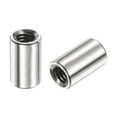 thumbnail image 1 of Uxcell 12 Pack M4 Round Connector Nuts, 304 Stainless Steel Coupling Nut 10mm/0.39" Length Sleeve Rod Bar Stud Nut for Bracket, M4x10x6mm, 1 of 6