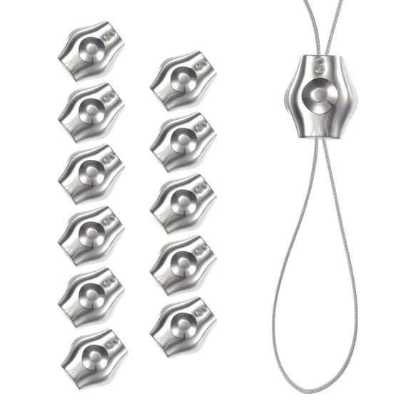 Uxcell 12-Pack M4 Wire Rope Clips Duplex Double Bolt Stainless Steel Cable Clamps for 1/8 Inch Diameter