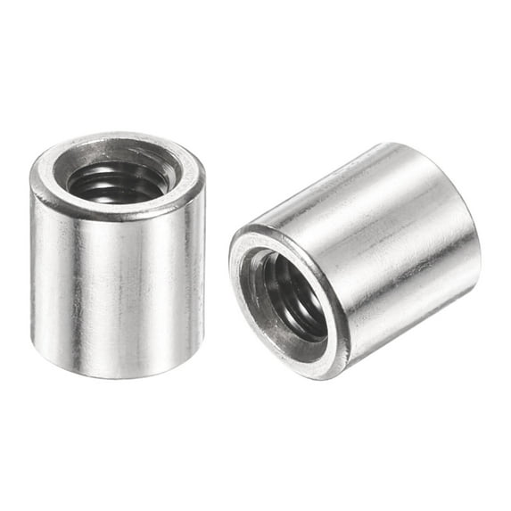 Uxcell 12 Pack M5 Round Connector Nuts, 304 Stainless Steel Coupling Nut 8mm/0.31" Length Sleeve Rod Bar Stud Nut for Bracket, M5x8x8mm